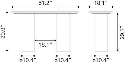 Izola Console Table White & Black