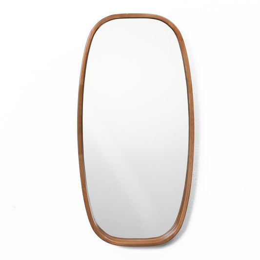 Natural Rubberwood Rounded Mirror