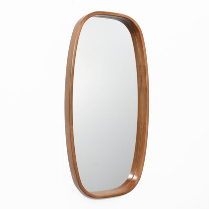 Natural Rubberwood Rounded Mirror