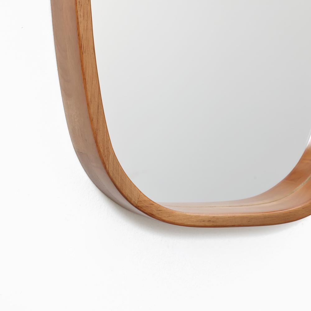 Natural Rubberwood Rounded Mirror