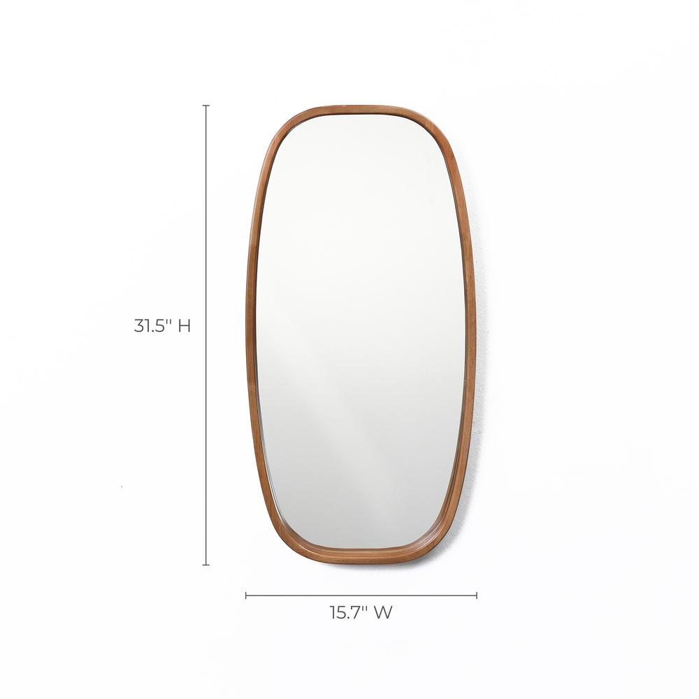 Natural Rubberwood Rounded Mirror