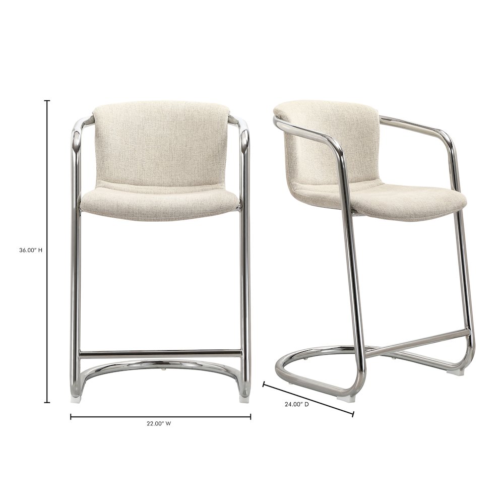 Freeman Chrome Frame Counter Stool- Set Of Two