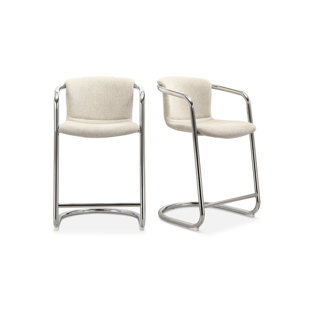 Freeman Chrome Frame Counter Stool- Set Of Two