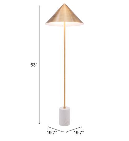 Bianca Floor Lamp Brass & White