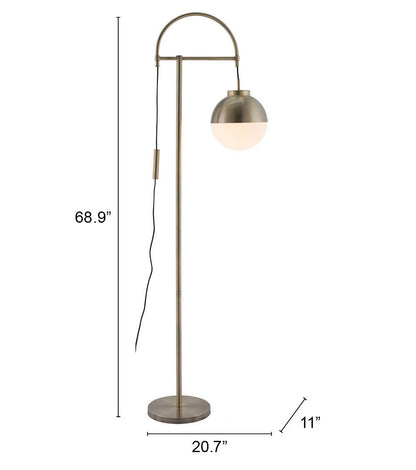 Waterloo Floor Lamp White & Bronze