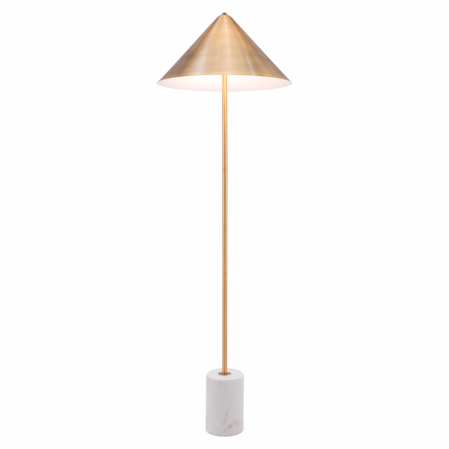 Bianca Floor Lamp Brass & White