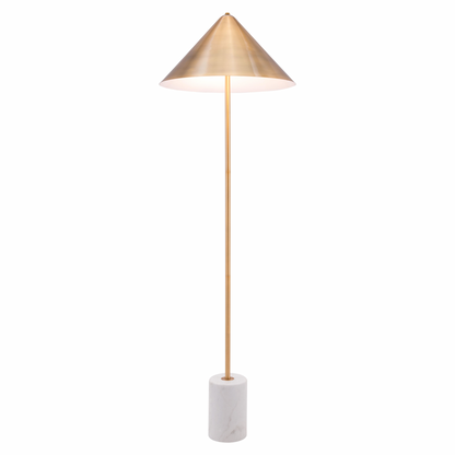 Bianca Floor Lamp Brass & White